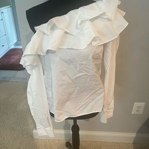 H&m white one shoulder top